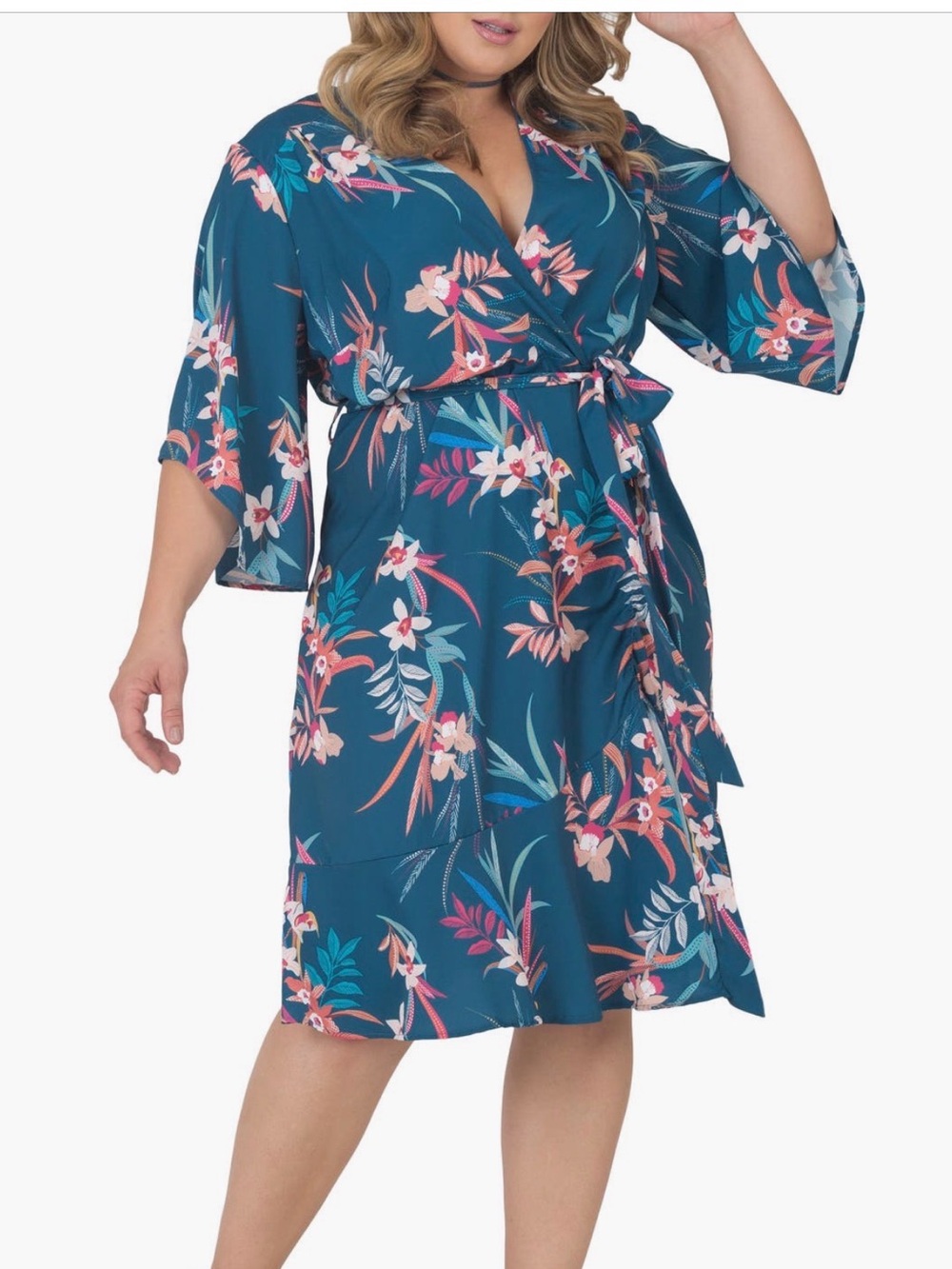 Standards & Practices Floral Wrap Dress